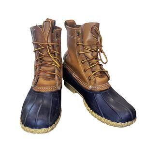 LL Bean Bean Boots Shoes Womens Size 8 Medium Leather Rubber Waterproof Made USA
